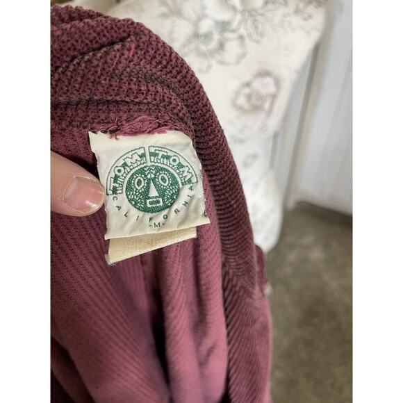 Vintage Tom Tom California Cotton Purple Chore Duster Coat Lagenlook Medium - Picture 7 of 8